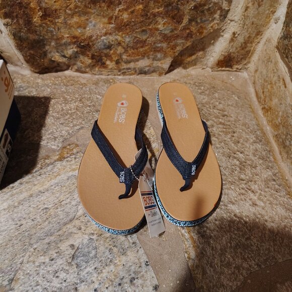 Bobs from Skechers Sunkiss Star Fish Women's Flip Flops 8 NWT Color Denim - Picture 3 of 11